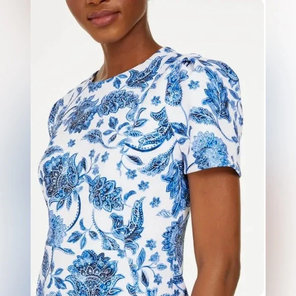 New Calvin Klein Floral Blue & White Mini Sheath Dress - Sz 4 - Picture 12 of 12